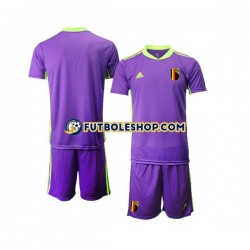 Segunda Equipación del Bélgica Portero Courtois 1 2021-2022 Manga Corta para Niño (Camiseta y pantalón)