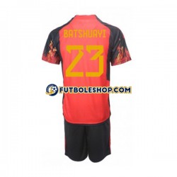 Primera Equipación del Bélgica Michy Batshuayi 23 World Cup 2022 Manga Corta para Niño (Camiseta y pantalón)