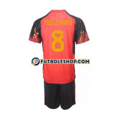 Primera Equipación del Bélgica Youri Tielemans 8 World Cup 2022 Manga Corta para Niño (Camiseta y pantalón)