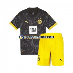 Segunda Equipación del Borussia Dortmund 2023-2024 Manga Corta para Niño (Camiseta y pantalón)