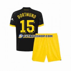 Segunda Equipación del Borussia Dortmund Mats Hummels 15 2023-2024 Manga Corta para Niño (Camiseta y pantalón)