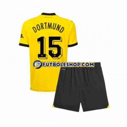 Primera Equipación del Borussia Dortmund Mats Hummels 15 2023-2024 Manga Corta para Niño (Camiseta y pantalón)