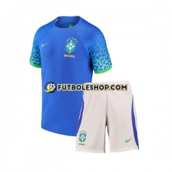 Segunda Equipación del Brasil World Cup 2022 Manga Corta para Niño (Camiseta y pantalón)