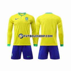 Primera Equipación del Brasil World Cup 2022 ML para Niño (Camiseta y pantalón)