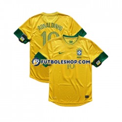 Primera Equipación del Brasil RONALDINHO 10 Retro 2012 Manga Corta para Hombre