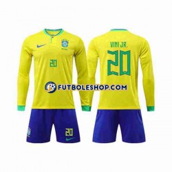 Primera Equipación del Brasil Vinicius Junior 20 World Cup 2022 ML para Niño (Camiseta y pantalón)