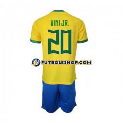 Primera Equipación del Brasil Vinicius Junior 20 World Cup 2022 Manga Corta para Niño (Camiseta y pantalón)