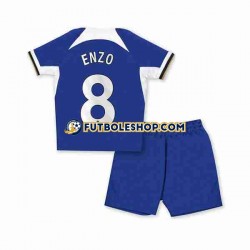 Primera Equipación del Chelsea Enzo Fernandez 8 2023-2024 Manga Corta para Niño (Camiseta y pantalón)