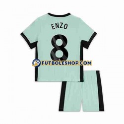 Tercera Equipación del Chelsea Enzo Fernandez 8 2023-2024 Manga Corta para Niño (Camiseta y pantalón)