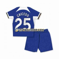 Primera Equipación del Chelsea Moises Caicedo 25 2023-2024 Manga Corta para Niño (Camiseta y pantalón)