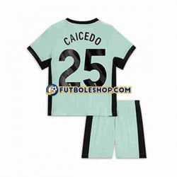 Tercera Equipación del Chelsea Moises Caicedo 25 2023-2024 Manga Corta para Niño (Camiseta y pantalón)