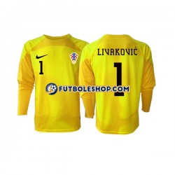 Primera Equipación del Croacia Portero Dominik Livakovic 1 World Cup 2022 ML para Hombre