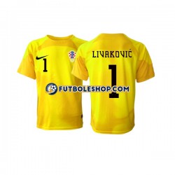 Primera Equipación del Croacia Portero Dominik Livakovic 1 World Cup 2022 Manga Corta para Hombre