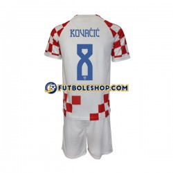 Primera Equipación del Croacia Kovacic 8 World Cup 2022 Manga Corta para Niño (Camiseta y pantalón)