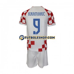 Primera Equipación del Croacia Kramaric 9 World Cup 2022 Manga Corta para Niño (Camiseta y pantalón)