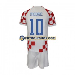 Primera Equipación del Croacia Modric 10 World Cup 2022 Manga Corta para Niño (Camiseta y pantalón)