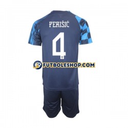 Segunda Equipación del Croacia Perisic 4 World Cup 2022 Manga Corta para Niño (Camiseta y pantalón)