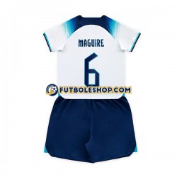 Primera Equipación del Inglaterra Maguire 6 World Cup 2022 Manga Corta para Niño (Camiseta y pantalón)
