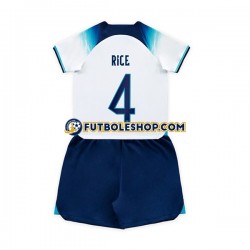 Primera Equipación del Inglaterra Rice 4 World Cup 2022 Manga Corta para Niño (Camiseta y pantalón) Primera Equipación del Inglaterra Rice 4 World Cup 2022 Manga Corta para Niño (Camiseta y pantalón)