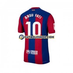 Primera Equipación del FC Barcelona Ansu Fati 10 2023-2024 Manga Corta para Hombre