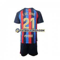 Primera Equipación del FC Barcelona Frenkie de Jong 21 2022-2023 Manga Corta para Niño (Camiseta y pantalón)