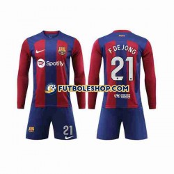Primera Equipación del FC Barcelona Frenkie de Jong 21 2023-2024 ML para Niño (Camiseta y pantalón)