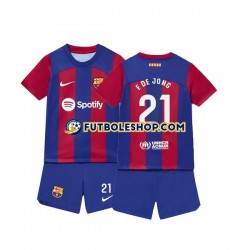Primera Equipación del FC Barcelona Frenkie de Jong 21 2023-2024 Manga Corta para Niño (Camiseta y pantalón)