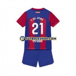 Primera Equipación del FC Barcelona Frenkie de Jong 21 2023-2024 Manga Corta para Niño (Camiseta y pantalón)