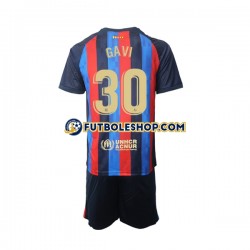 Primera Equipación del FC Barcelona Gavi 30 2022-2023 Manga Corta para Niño (Camiseta y pantalón)