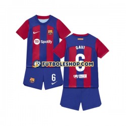 Primera Equipación del FC Barcelona Gavi 6 2023-2024 Manga Corta para Niño (Camiseta y pantalón)