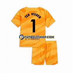 Cuarta Equipación del FC Barcelona Portero Ter Stegen 1 2023-2024 Manga Corta para Niño (Camiseta y pantalón)