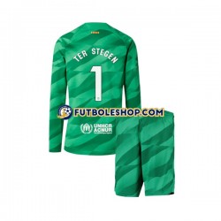 Primera Equipación del FC Barcelona Portero Ter Stegen 1 2023-2024 ML para Niño (Camiseta y pantalón)