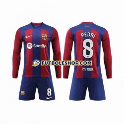 Primera Equipación del FC Barcelona Pedri 8 2023-2024 ML para Niño (Camiseta y pantalón)
