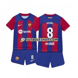 Primera Equipación del FC Barcelona Pedri 8 2023-2024 Manga Corta para Niño (Camiseta y pantalón)