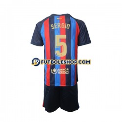 Primera Equipación del FC Barcelona Sergio Busquets 5 2022-2023 Manga Corta para Niño (Camiseta y pantalón)
