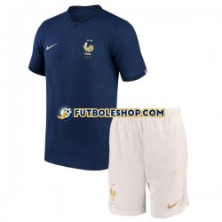 Primera Equipación del Francia World Cup 2022 Manga Corta para Niño (Camiseta y pantalón)