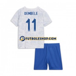 Segunda Equipación del Francia Dembele 11 World Cup 2022 Manga Corta para Niño (Camiseta y pantalón)