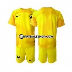 Tercera Equipación del Francia Portero World Cup 2022 Manga Corta para Niño (Camiseta y pantalón)