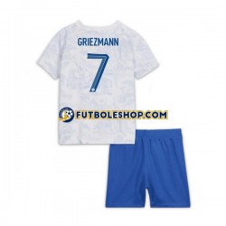 Segunda Equipación del Francia Griezmann 7 World Cup 2022 Manga Corta para Niño (Camiseta y pantalón)