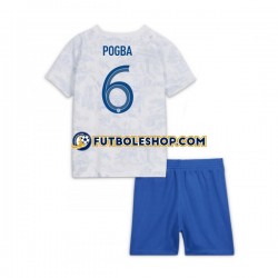 Segunda Equipación del Francia Pogba 6 World Cup 2022 Manga Corta para Niño (Camiseta y pantalón)