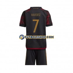 Segunda Equipación del Alemania Havertz 7 World Cup 2022 Manga Corta para Niño (Camiseta y pantalón)
