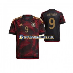 Segunda Equipación del Alemania Timo Werner 9 World Cup 2022 Manga Corta para Hombre