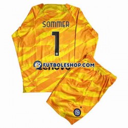 Primera Equipación del Inter Milan Portero Sommer 1 2023-2024 ML para Niño (Camiseta y pantalón)