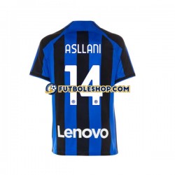Primera Equipación del Inter Milan Kristjan Asllani 14 2022-2023 Manga Corta para Hombre