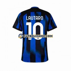 Primera Equipación del Inter Milan Lautaro Martinez 10 2023-2024 Manga Corta para Hombre