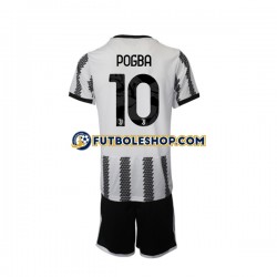 Primera Equipación del Juventus Pogba 10 2022-2023 Manga Corta para Niño (Camiseta y pantalón)
