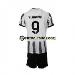 Primera Equipación del Juventus Vlahovic 9 2022-2023 Manga Corta para Niño (Camiseta y pantalón)