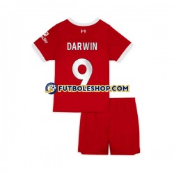 Primera Equipación del Liverpool Darwin Nunez 9 2023-2024 Manga Corta para Niño (Camiseta y pantalón)