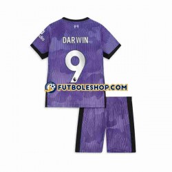 Tercera Equipación del Liverpool Darwin Nunez 9 2023-2024 Manga Corta para Niño (Camiseta y pantalón)