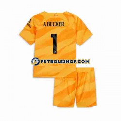 Tercera Equipación del Liverpool Portero A Becker 1 2023-2024 Manga Corta para Niño (Camiseta y pantalón)